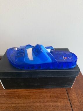 Southpole Blue Jelly Slide Sandals with Adjustable Straps NEW‎